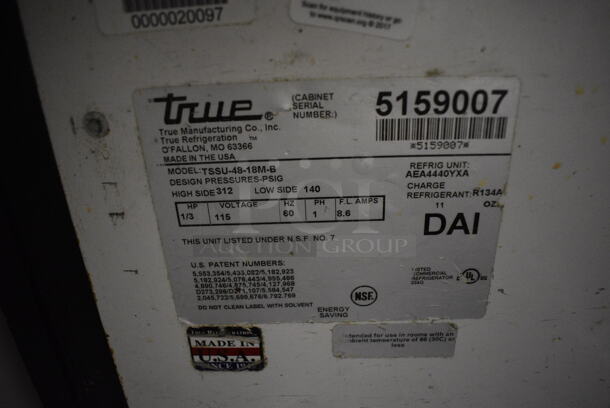 True TSSU-48-18M-B Stainless Steel Commercial Sandwich Salad Prep Table Bain Marie Mega Top on Commercial Casters. 115 Volts, 1 Phase. 48x34x47. Tested and Working! - Image 5 of 7