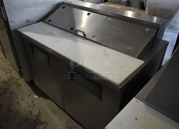 True TSSU-48-12 Stainless Steel Commercial Sandwich Salad Prep Table Bain Marie Mega Top on Commercial Casters. 115 Volts, 1 Phase. 48x30x43. Tested and Working!