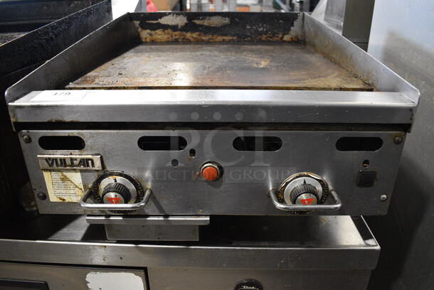 Vulcan MSA24-101 Stainless Steel Commercial Countertop Natural Gas Powered Flat Top Griddle w/ Thermostatic Controls. 24x33x10 - Image 5 of 8