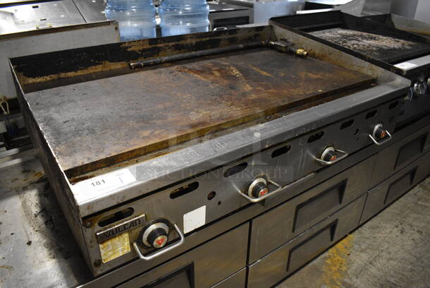 Vulcan Stainless Steel Commercial Countertop Natural Gas Powered Flat Top Griddle w/ Thermostatic Controls. 48x36x17 - Image 2 of 5