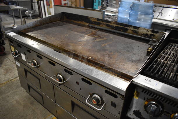 Vulcan Stainless Steel Commercial Countertop Natural Gas Powered Flat Top Griddle w/ Thermostatic Controls. 48x36x17 - Image 5 of 5