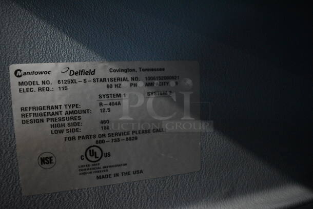 2010 Delfield 6125XL-S-STAR1 ENERGY STAR Stainless Steel Commercial Single Door Reach In Freezer w/ Metal Racks on Commercial Casters. 115 Volts, 1 Phase. 25.5x33.5x79.5. Tested and Working! - Image 6 of 6