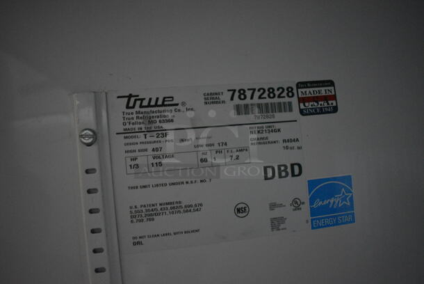 2013 True T-23F ENERGY STAR Stainless Steel Commercial Single Door Reach In Freezer w/ Poly Coated Racks on Commercial Casters. 115 Volts, 1 Phase. 27x30x83. Tested and Working! - Image 5 of 5