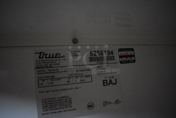 True TG1F-1S Stainless Steel Commercial Single Door Reach In Freezer w/ Poly Coated Racks on Commercial Casters. 115 Volts, 1 Phase. 29x35x83. Tested and Working! - Image 5 of 6