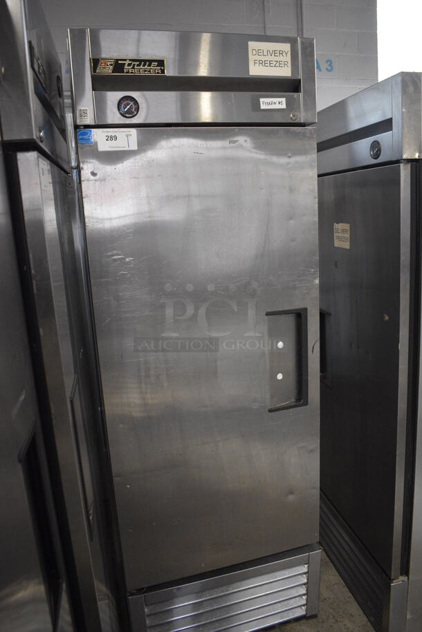 2013 True T-23F ENERGY STAR Stainless Steel Commercial Single Door Reach In Freezer w/ Poly Coated Racks on Commercial Casters. 115 Volts, 1 Phase. 27x30x83. Tested and Working! - Image 3 of 6