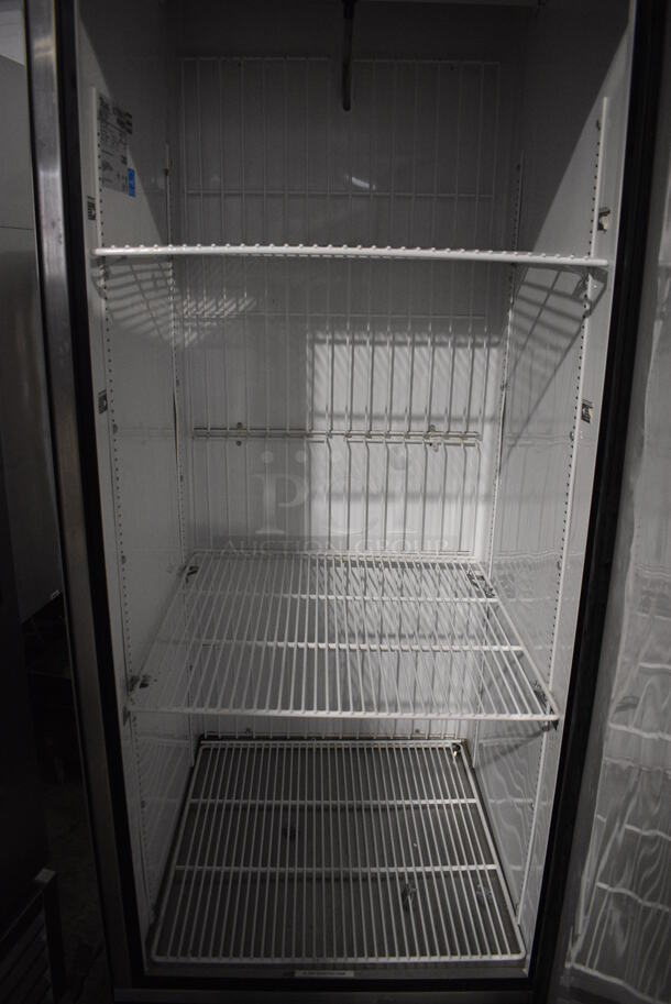 2013 True T-23F ENERGY STAR Stainless Steel Commercial Single Door Reach In Freezer w/ Poly Coated Racks on Commercial Casters. 115 Volts, 1 Phase. 27x30x83. Tested and Working! - Image 5 of 6
