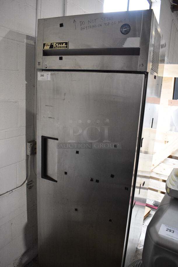 2010 True TG1F-1S Stainless Steel Commercial Single Door Reach In Freezer w/ Poly Coated Racks on Commercial Casters. 115 Volts, 1 Phase. 28x35x83. Tested and Working! - Image 2 of 6