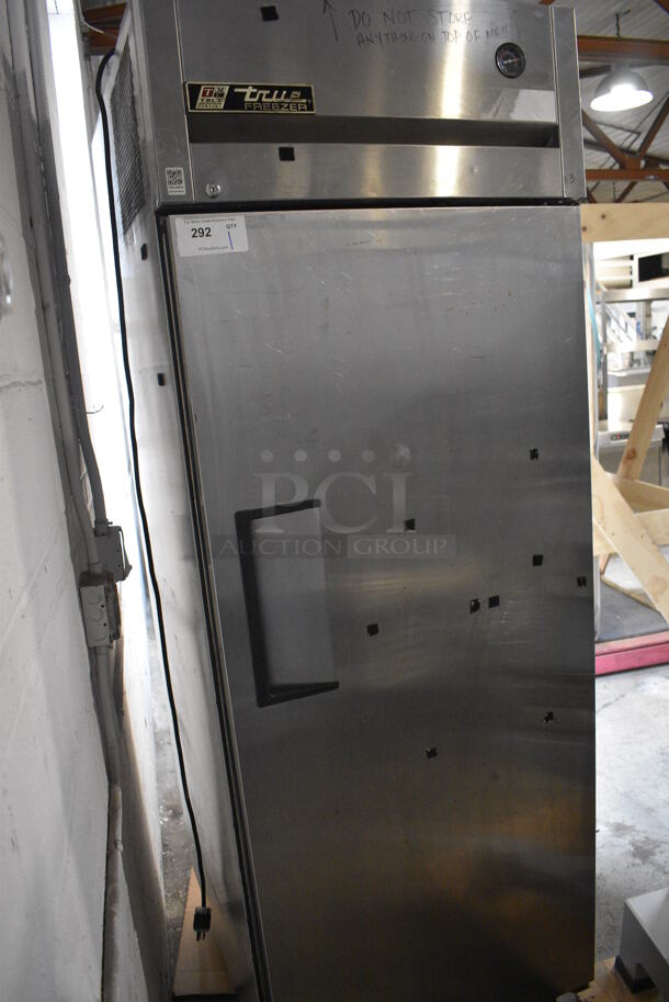 2010 True TG1F-1S Stainless Steel Commercial Single Door Reach In Freezer w/ Poly Coated Racks on Commercial Casters. 115 Volts, 1 Phase. 28x35x83. Tested and Working! - Image 6 of 6
