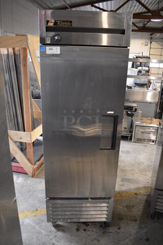 2013 True T-23F ENERGY STAR Stainless Steel Commercial Single Door Reach In Freezer w/ Poly Coated Racks on Commercial Casters. 115 Volts, 1 Phase. 27x30x83. Tested and Working!