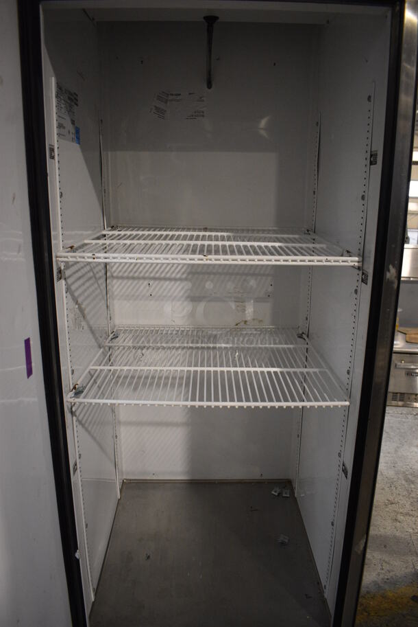 2013 True T-23F ENERGY STAR Stainless Steel Commercial Single Door Reach In Freezer w/ Poly Coated Racks on Commercial Casters. 115 Volts, 1 Phase. 27x30x83. Tested and Working! - Image 3 of 6