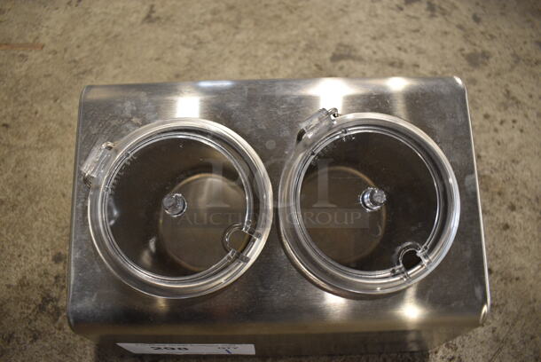 LIKE NEW! Steril-Sil LTC-2 Stainless Steel Countertop 2-Compartment Condiment Dispenser Rail. 11x7x7 - Image 4 of 6