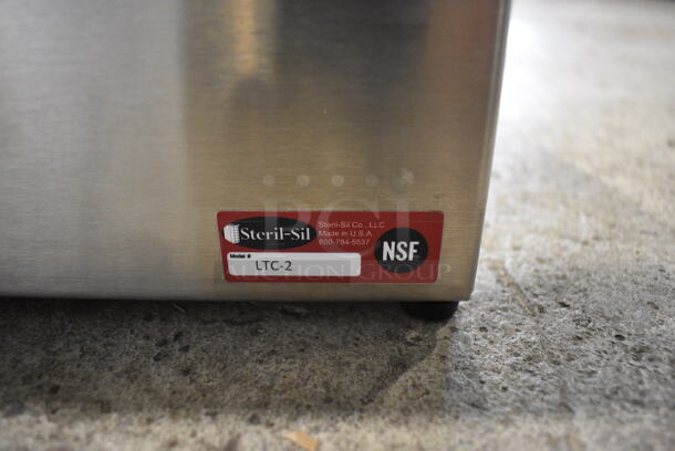 LIKE NEW! Steril-Sil LTC-2 Stainless Steel Countertop 2-Compartment Condiment Dispenser Rail. 11x7x7 - Image 5 of 6