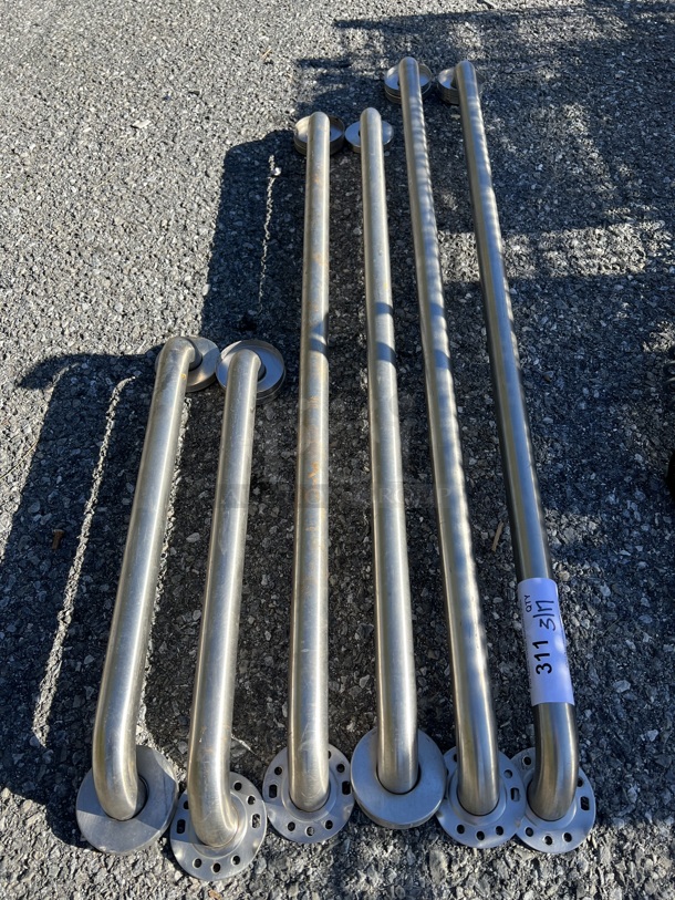 6 Stainless Steel Grab Bars. 21