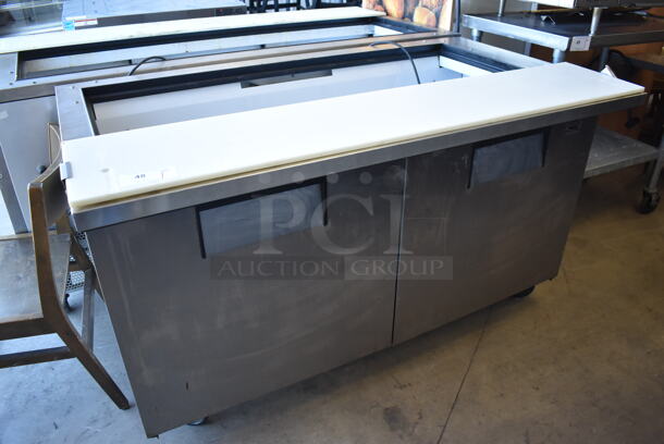 True QA-60-24M-B Stainless Steel Commercial Prep Table on Commercial Casters. 115 Volts, 1 Phase. 60x36x36. Tested and Powers On But Does Not Get Cold - Image 1 of 7