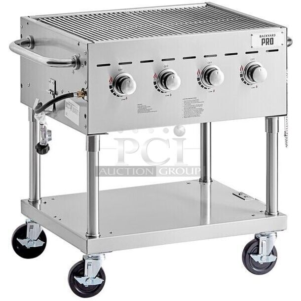 BRAND NEW IN BOX! Backyard Pro 554C3H830 30" Stainless Steel Liquid Propane Outdoor Grill. Tested and Working! Stock Picture Used For Gallery Picture. - Image 1 of 3