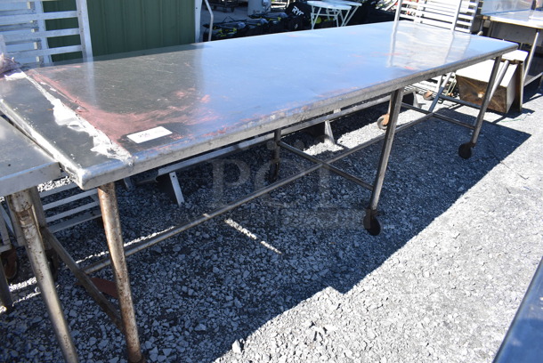 Stainless Steel Table on Commercial Casters. 120x36x36