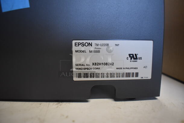 2 BRAND NEW IN BOX! Epson M188B TM-U220B Receipt Printer. 6x10x6. 25 Times Your Bid! - Image 3 of 6