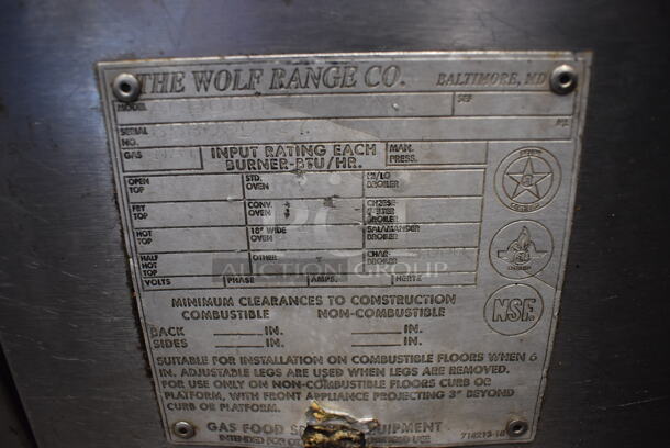 Wolf ACB60N Stainless Steel Commercial Countertop Natural Gas Powered Charbroiler Grill. 61x41x15 - Image 2 of 7