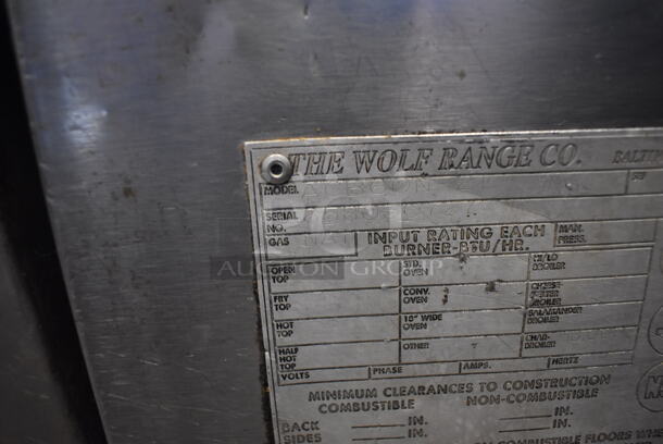 Wolf ACB60N Stainless Steel Commercial Countertop Natural Gas Powered Charbroiler Grill. 61x41x15 - Image 3 of 7