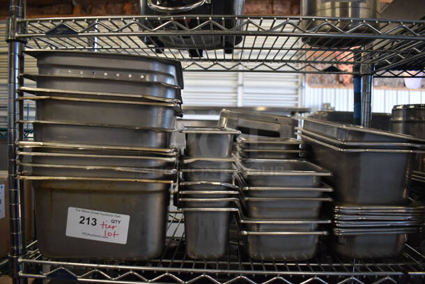 ALL ONE MONEY! Tier Lot of Various Stainless Steel Drop In Bins. Includes 1/9, 1/3 and 1/3 Size. - Image 1 of 3