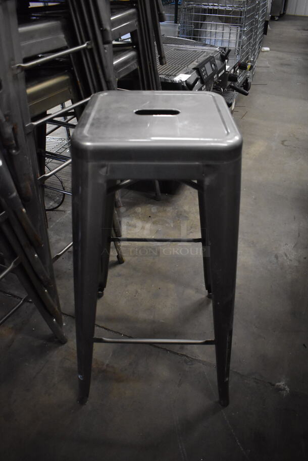 4 Gray Metal Tolix Stools. Stock Picture - Cosmetic Condition May Vary. 17x17x30. 4 Times Your Bid! - Image 2 of 5