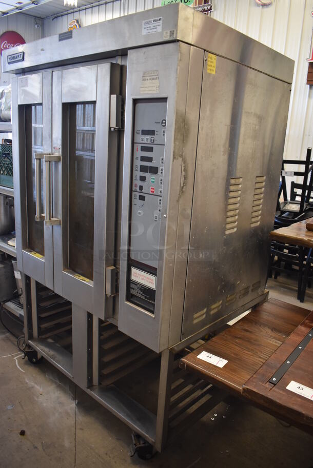 Hobart HO300G Stainless Steel Commercial Floor Style Natural Gas Powered Mini Rotating Rack Oven on Pan Rack w/ Commercial Casters. 48x35x75 - Image 3 of 11
