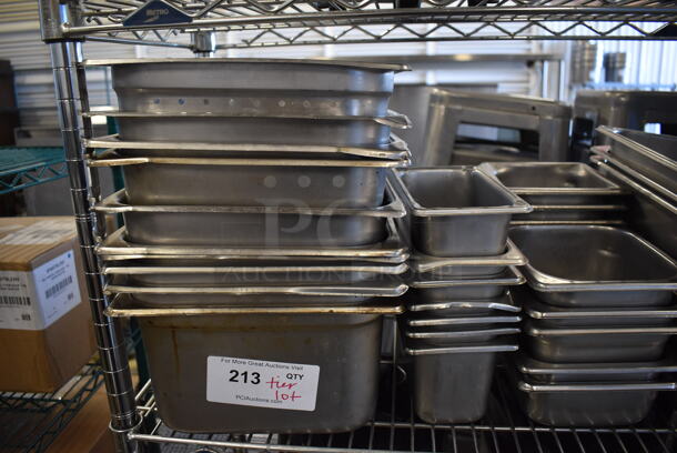 ALL ONE MONEY! Tier Lot of Various Stainless Steel Drop In Bins. Includes 1/9, 1/3 and 1/3 Size. - Image 3 of 3