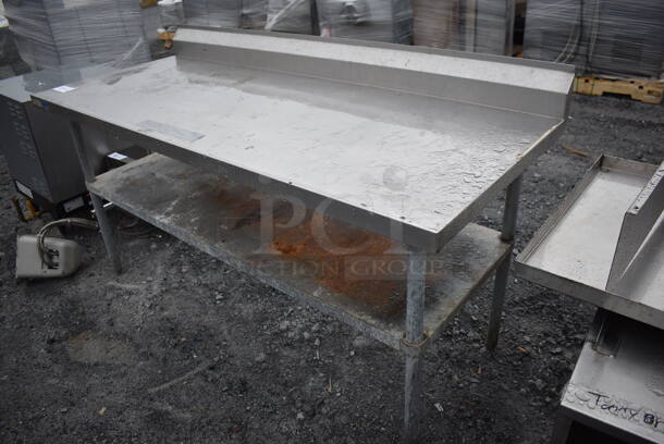 Stainless Steel Commercial Table w/ Back Splash and Metal Under Shelf. 72x30x40.5 - Image 4 of 4