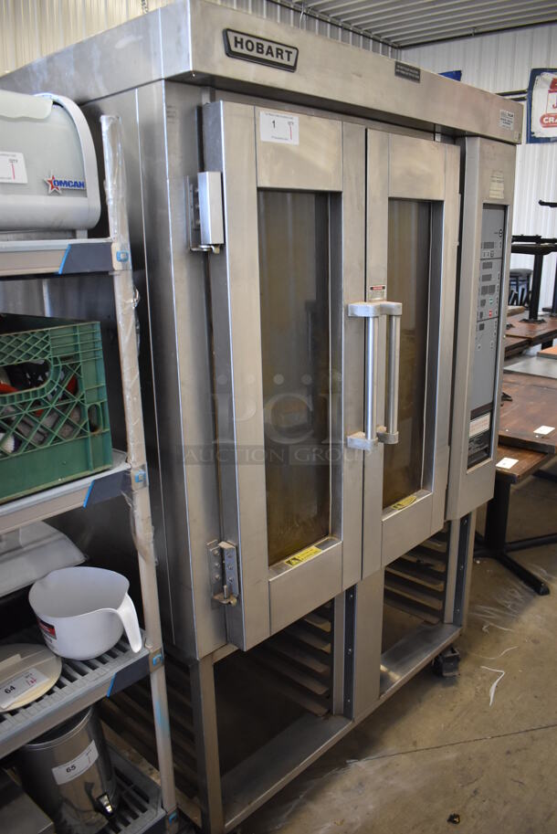 Hobart HO300G Stainless Steel Commercial Floor Style Natural Gas Powered Mini Rotating Rack Oven on Pan Rack w/ Commercial Casters. 48x35x75 - Image 8 of 11