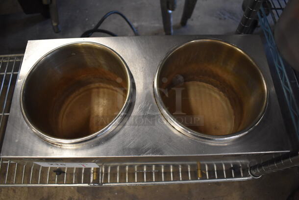 Server TWIN FS-4 Stainless Steel Commercial Countertop 2 Well Food Warmer. 120 Volts, 1 Phase. 17x8.5x8.5. Tested and Working! - Image 2 of 5