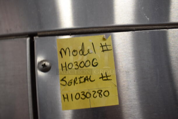 Hobart HO300G Stainless Steel Commercial Floor Style Natural Gas Powered Mini Rotating Rack Oven on Pan Rack w/ Commercial Casters. 48x35x75 - Image 10 of 11