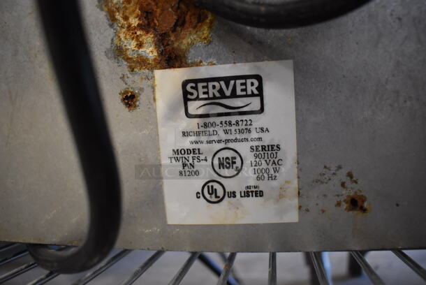 Server TWIN FS-4 Stainless Steel Commercial Countertop 2 Well Food Warmer. 120 Volts, 1 Phase. 17x8.5x8.5. Tested and Working! - Image 4 of 5
