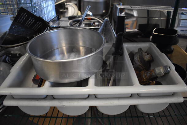 ALL ONE MONEY! Tier Lot of Various Items Including Poly Drop In Bins, Silverware Bins and Metal Plates - Image 3 of 4