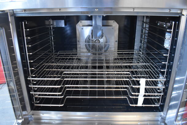 BRAND NEW SCRATCH AND DENT! Vulcan VC4GD-21D150K ENERGY STAR Stainless Steel Commercial Propane Gas Powered Full Size Convection Oven w/ View Through Doors, Metal Oven Racks and Thermostatic Controls. 50,000 BTU. 40x31x32. Tested and Working! - Image 6 of 9
