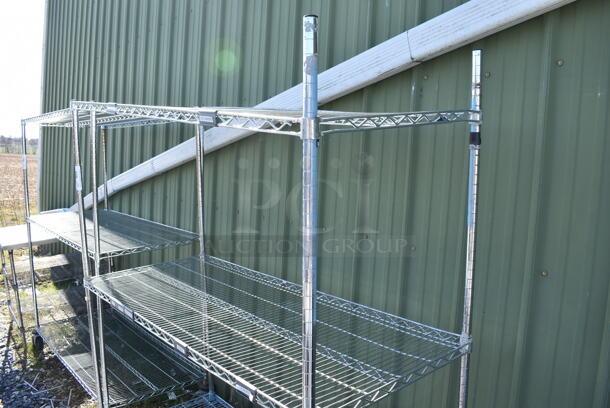 Chrome Finish 3 Tier Wire Shelving Unit on Commercial Casters. BUYER MUST DISMANTLE. PCI CANNOT DISMANTLE FOR SHIPPING. PLEASE CONSIDER FREIGHT CHARGES. 60x24x68 - Image 2 of 4