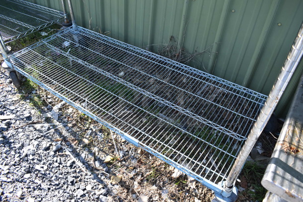 Chrome Finish 3 Tier Wire Shelving Unit on Commercial Casters. BUYER MUST DISMANTLE. PCI CANNOT DISMANTLE FOR SHIPPING. PLEASE CONSIDER FREIGHT CHARGES. 60x24x68 - Image 3 of 4