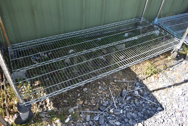 Chrome Finish 3 Tier Wire Shelving Unit on Commercial Casters. BUYER MUST DISMANTLE. PCI CANNOT DISMANTLE FOR SHIPPING. PLEASE CONSIDER FREIGHT CHARGES. 60x24x68 - Image 3 of 4