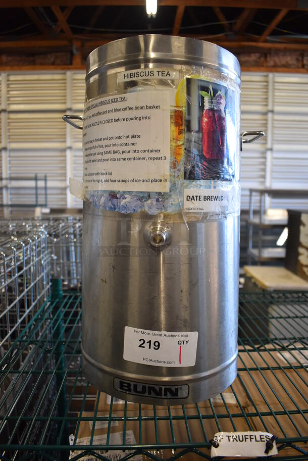 Bunn Stainless Steel Beverage Holder Dispenser. No Lid. 13x14x19 - Image 1 of 4