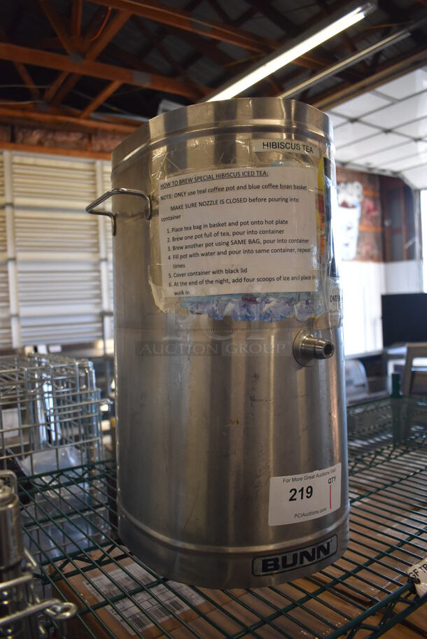 Bunn Stainless Steel Beverage Holder Dispenser. No Lid. 13x14x19 - Image 3 of 4