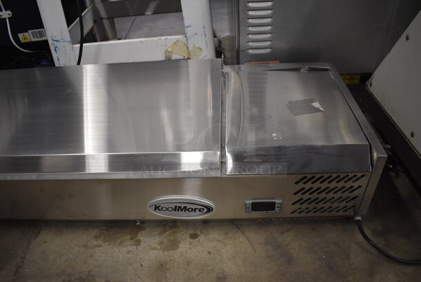 BRAND NEW SCRATCH AND DENT! 2022 KoolMore SCDC-6P-SG Stainless Steel Commercial Countertop Refrigerated Rail. 115 Volts, 1 Phase. 59x16x10. Tested and Working! - Image 2 of 10