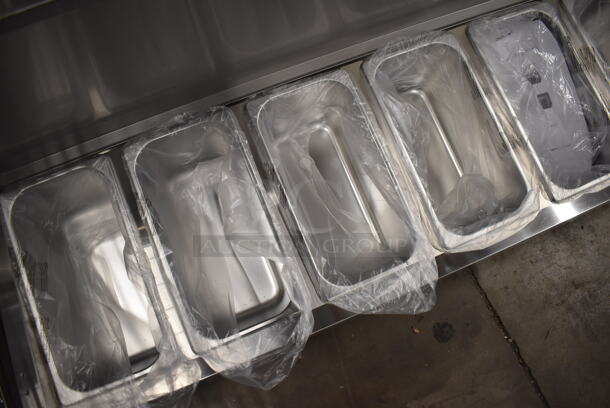 BRAND NEW SCRATCH AND DENT! 2022 KoolMore SCDC-6P-SG Stainless Steel Commercial Countertop Refrigerated Rail. 115 Volts, 1 Phase. 59x16x10. Tested and Working! - Image 5 of 10