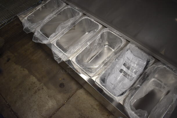BRAND NEW SCRATCH AND DENT! 2022 KoolMore SCDC-6P-SG Stainless Steel Commercial Countertop Refrigerated Rail. 115 Volts, 1 Phase. 59x16x10. Tested and Working! - Image 7 of 10