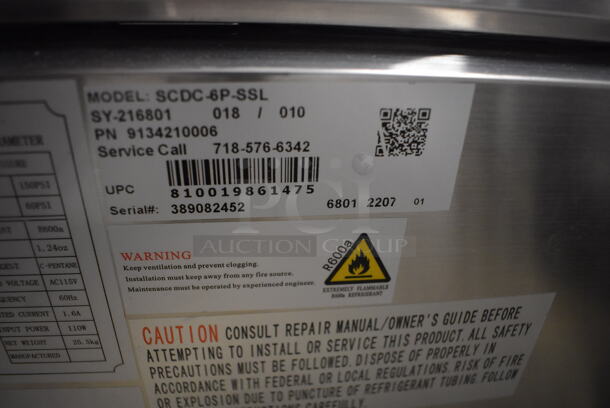 BRAND NEW SCRATCH AND DENT! 2022 KoolMore SCDC-6P-SG Stainless Steel Commercial Countertop Refrigerated Rail. 115 Volts, 1 Phase. 59x16x10. Tested and Working! - Image 8 of 10