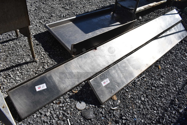 Stainless Steel Shelf w/ Wall Mount Brackets. 143x12x10