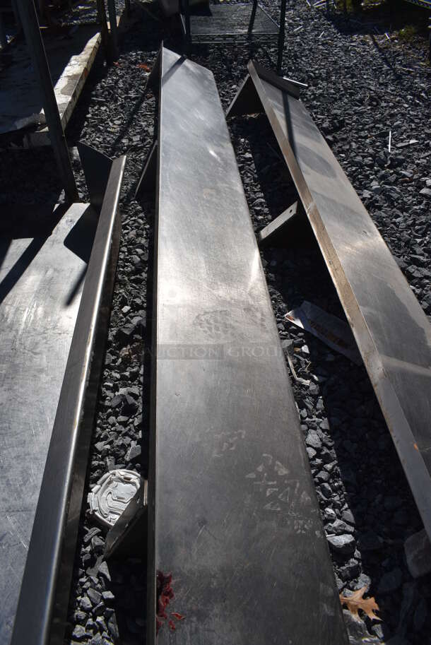 Stainless Steel Shelf w/ Wall Mount Brackets. 143x12x10 - Image 4 of 4