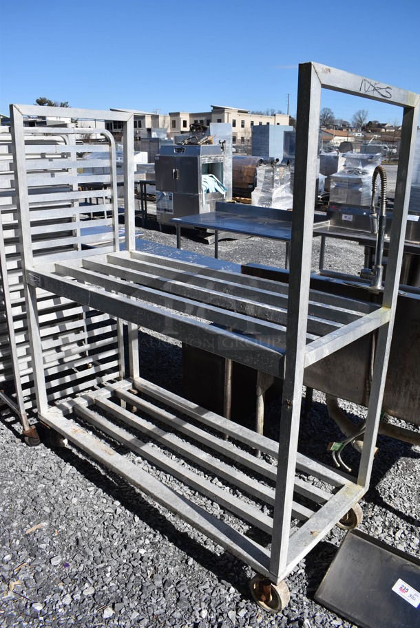 Metal Dunnage Style 2 Tier Shelving Unit on Casters. 63x27x71 - Image 1 of 4