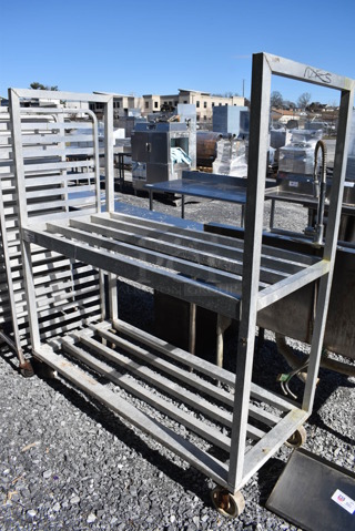 Metal Dunnage Style 2 Tier Shelving Unit on Casters. 63x27x71