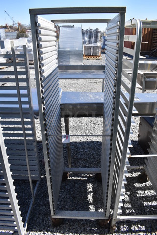 Metal Commercial Pan Transport Rack on Commercial Casters. 20.5x26.5x70