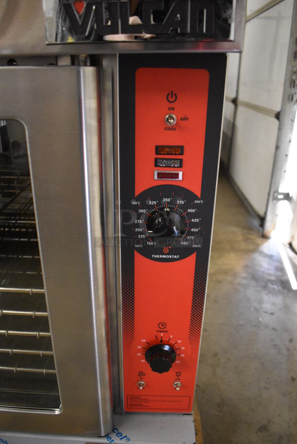 BRAND NEW SCRATCH AND DENT! LATE MODEL! Vulcan VC4GD-11D150K ENERGY STAR Stainless Steel Commercial Natural Gas Powered Powered Full Size Convection Oven w/ View Through Doors, Metal Oven Racks and Thermostatic Controls. 40x31x31. Tested and Working! - Image 3 of 8