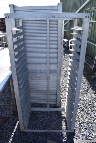 Metal Commercial Pan Transport Rack on Commercial Casters. 30.5x18.5x63.5